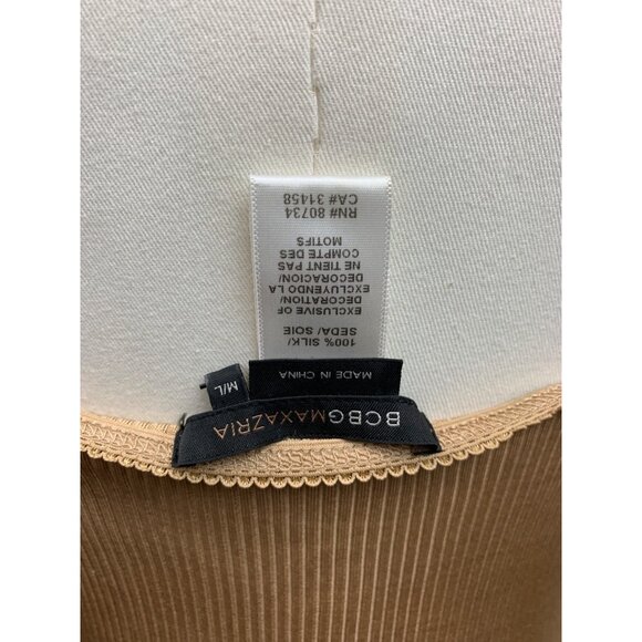 Women’s BCBG Maxazria Gold Silk TankTop Size M/L - Picture 7 of 7